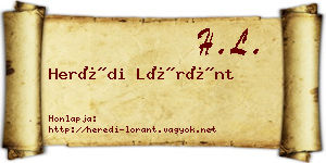 Herédi Lóránt névjegykártya